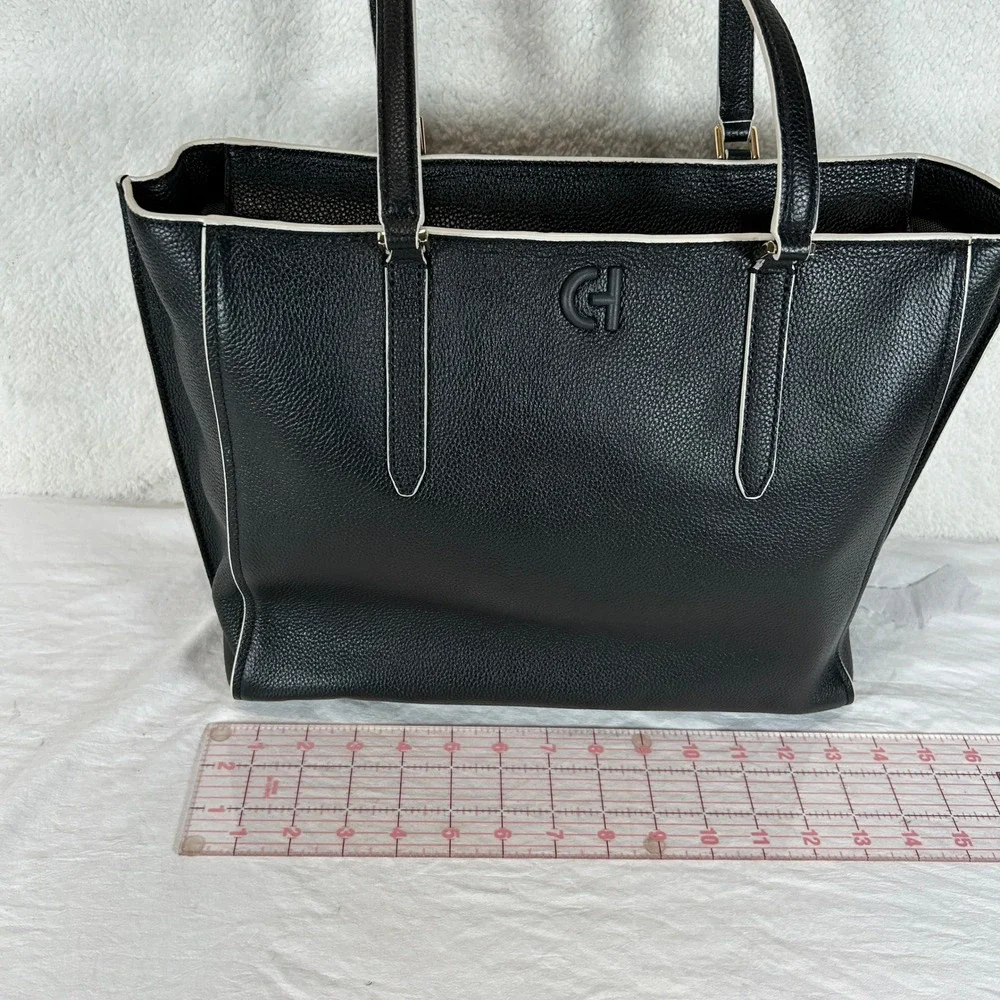 Cole Haan Go-To Tote Black Grand Series Pebbled Leather Bag U06581 NEW